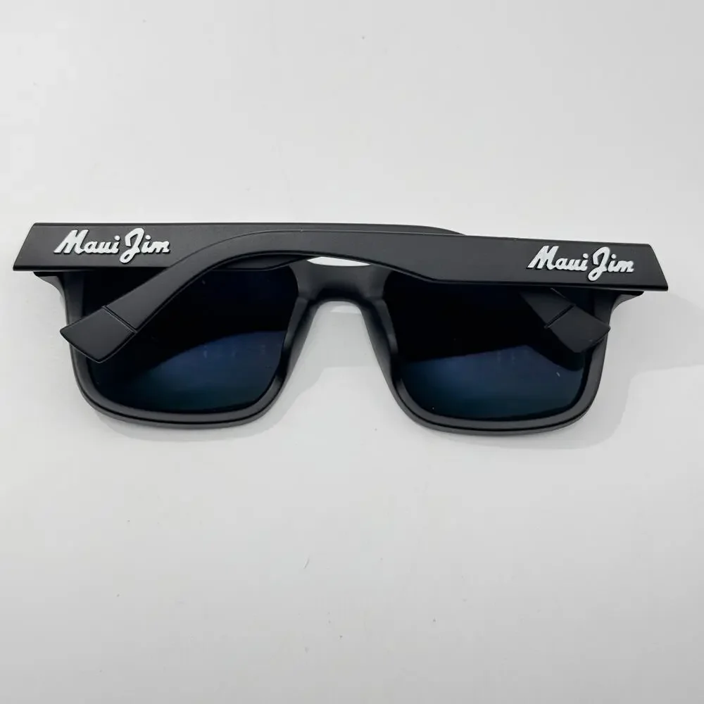 Maui Jim Sunglasses Opiopio AF MP-BG MJ659-02 Black Square Polarized Asian Fit